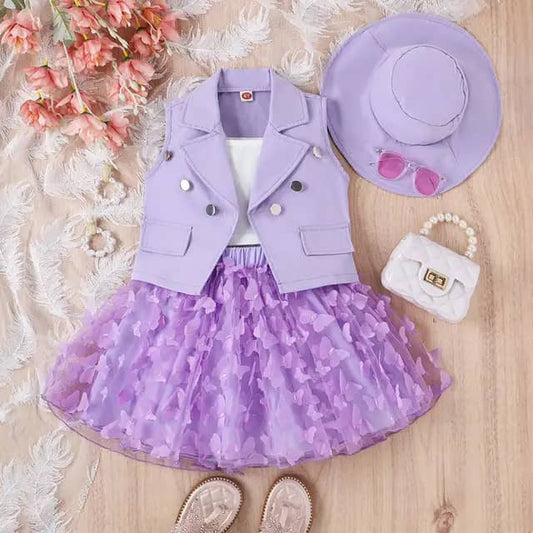 Ensemble veste vert , rose , violet et rouge